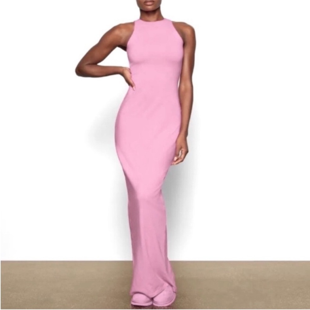 SKIMS Pink Soft Lounge Maxi Dress